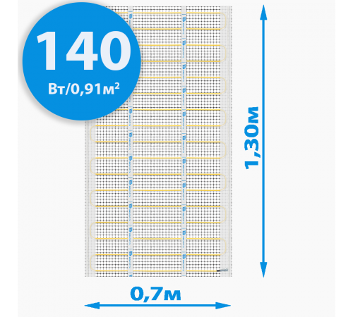 Секции тёплого пола РИМ LIGHT-70 - 140Вт/0.91м² на отрез Секции тёплого пола РИМ LIGHT-70 - 140Вт/0.91м² на отрез