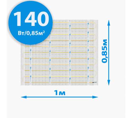 Секции тёплого пола РИМ MEDIUM - 140Вт/0,85м² на отрез Секции тёплого пола РИМ MEDIUM - 140Вт/0,85м² на отрез