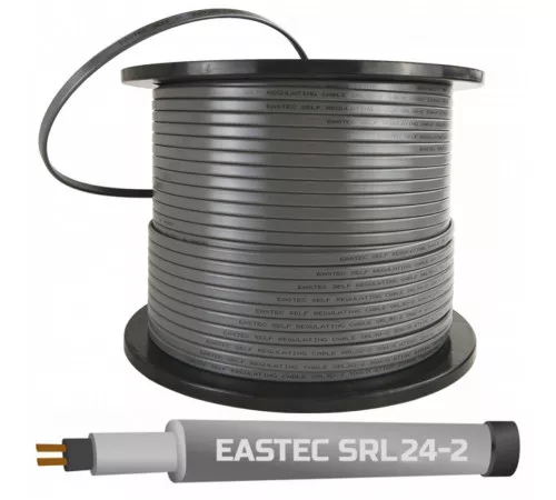 EASTEC SRL 24-2 M=24W (300м/рул.), греющий кабель без оплетки, пог.м.