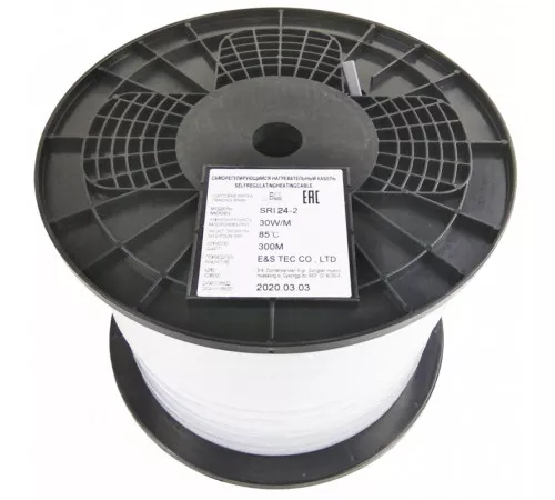 EASTEC SRL 24-2 M=24W (300м/рул.), греющий кабель без оплетки, пог.м.